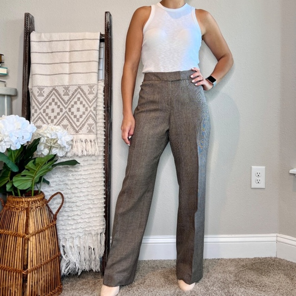 Pendleton Vintage Houndstooth Virgin Wool Pants Trousers Size 8 Tan Black - Picture 14 of 15